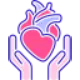 Heart care icon representing compassionate healthcare and patient support in India